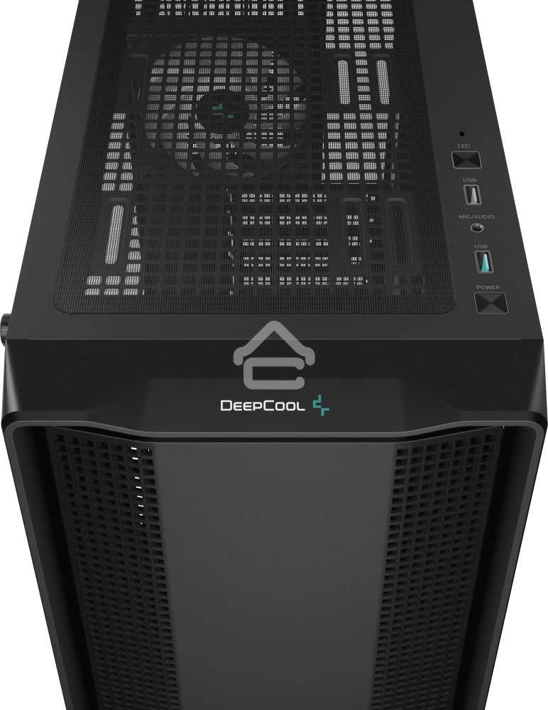 Компьютерный корпус Deepcool CC560 ARGb V2 без БП, боковое окно (закаленное стекло), 3x120мм ARGb LED вентилятор спереди и 1x120мм ARGb LED вентилятор сзади, черный, ATX