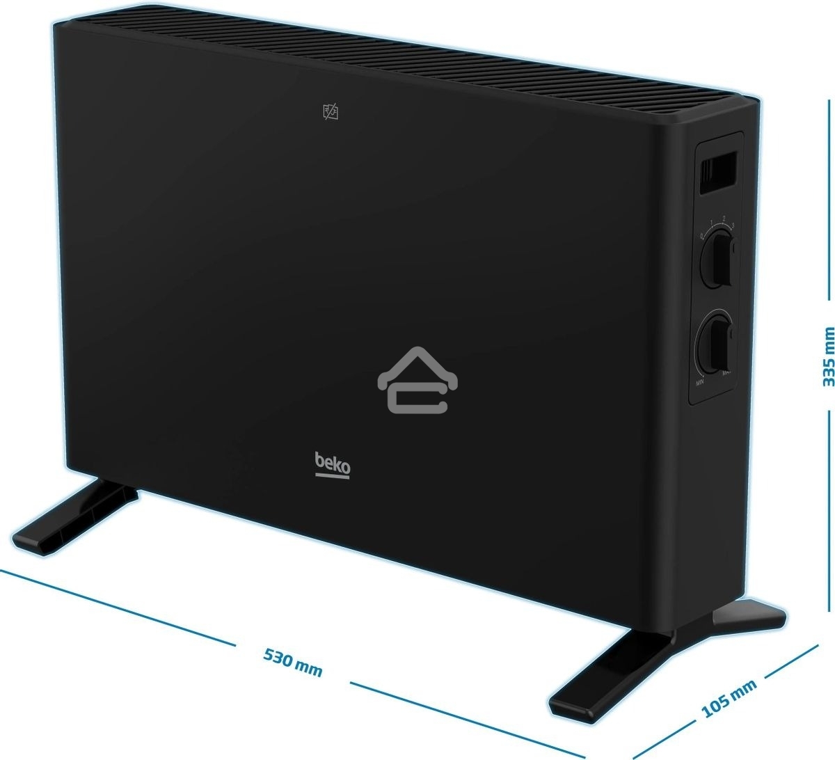 Конвектор электрический Beko Winter Range RHC 5218 B черный, 1800 Вт, 20 м2, термостат