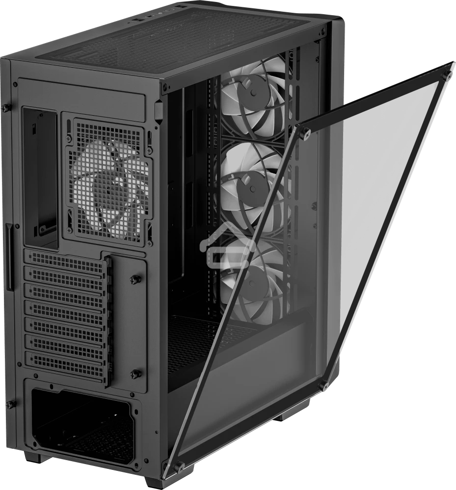 Компьютерный корпус Deepcool CC560 ARGb V2 без БП, боковое окно (закаленное стекло), 3x120мм ARGb LED вентилятор спереди и 1x120мм ARGb LED вентилятор сзади, черный, ATX