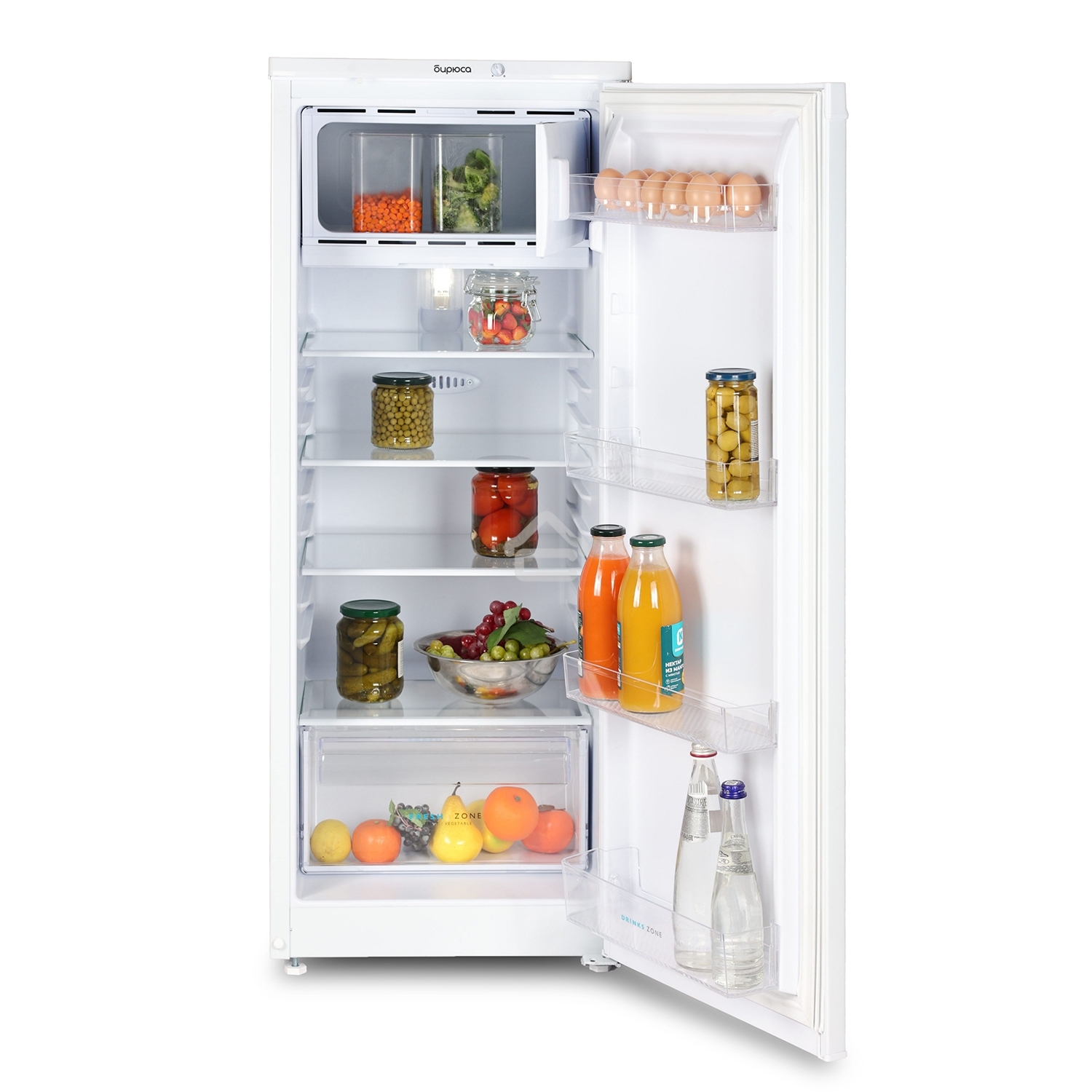 Холодильник Бирюса 410 белый однокамерный 153/27л морозилка сверху