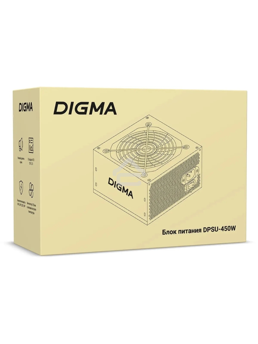 Блок питания Digma DPSU-450W RTL, 450Вт, 120мм, черный