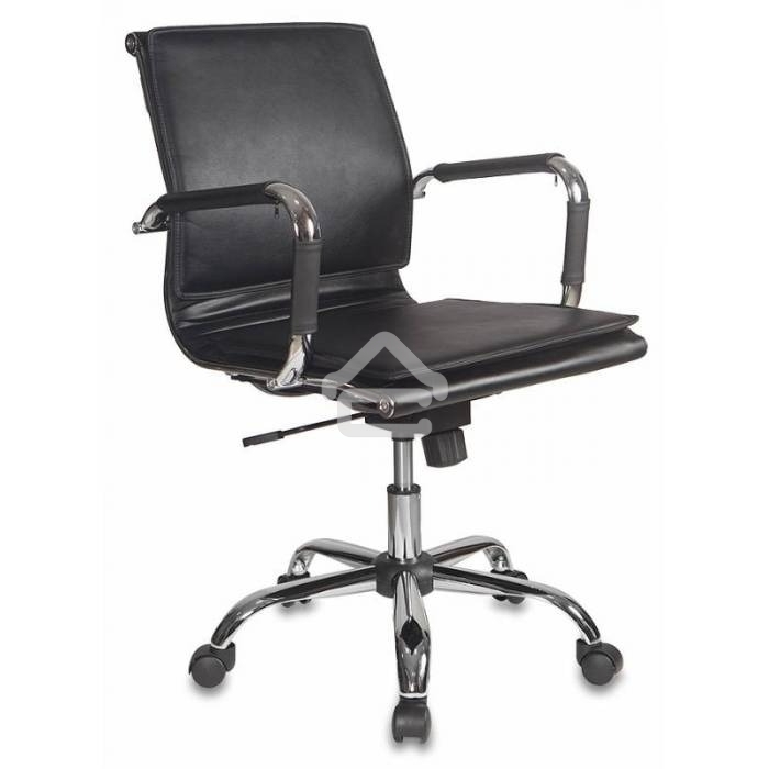 Кресло руководителя Бюрократ CH-993-Low/Black черный, низкая спинка, искусственная кожа, крестовина хром