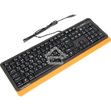 Клавиатура проводная A4Tech Fstyler FK10, USB, черный/оранжевый