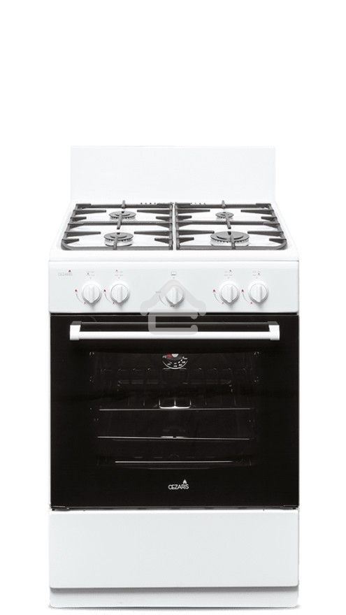 Плита газовая CEZARIS ПГ 3200-07 белый, конфорок 4 шт, духовка 59 л, 60 см x 85 см x 60 см