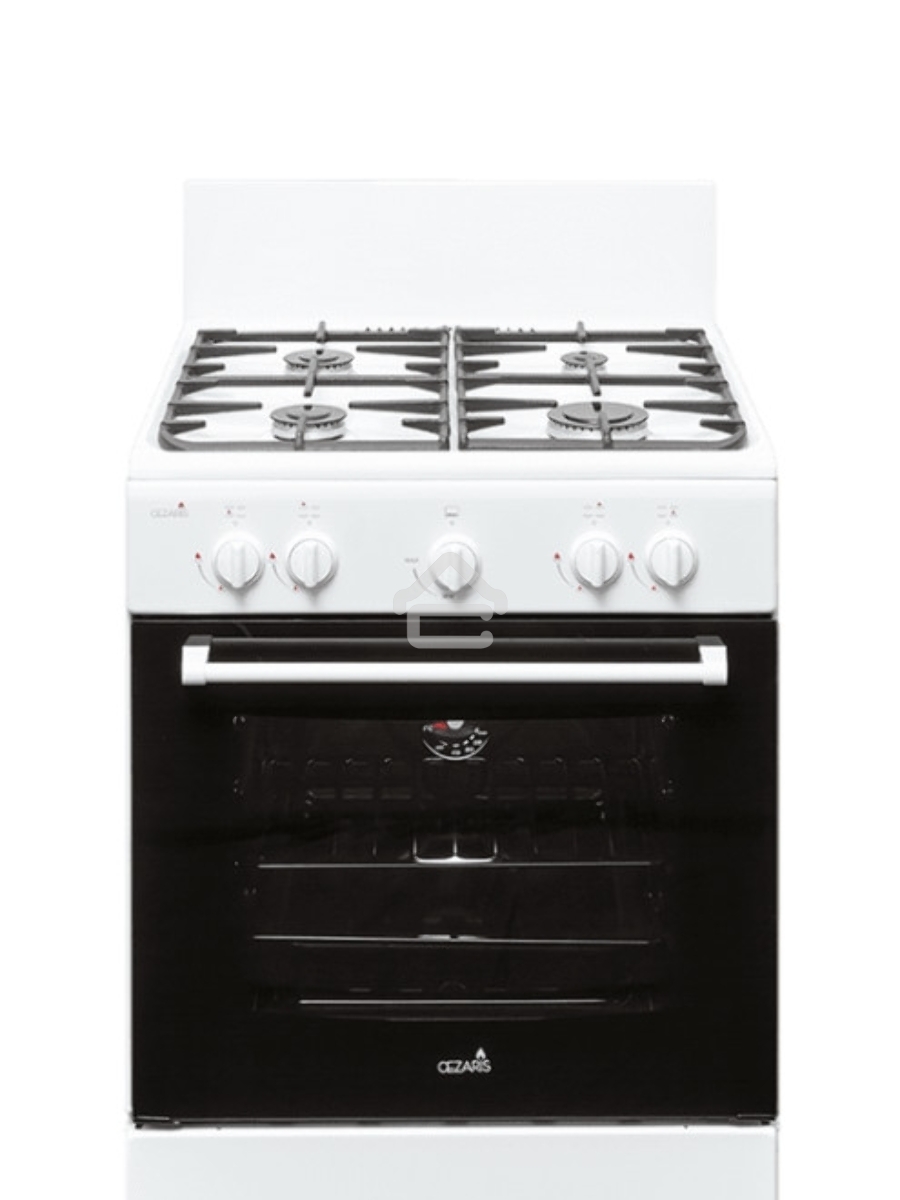 Плита газовая CEZARIS ПГ 3200-07 белый, конфорок 4 шт, духовка 59 л, 60 см x 85 см x 60 см