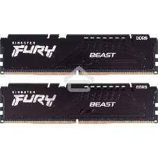 Оперативная память Kingston Fury Beast, DDR5, 32GB (2x16GB), 5200MHz, CL40, DIMM, радиатор, черный