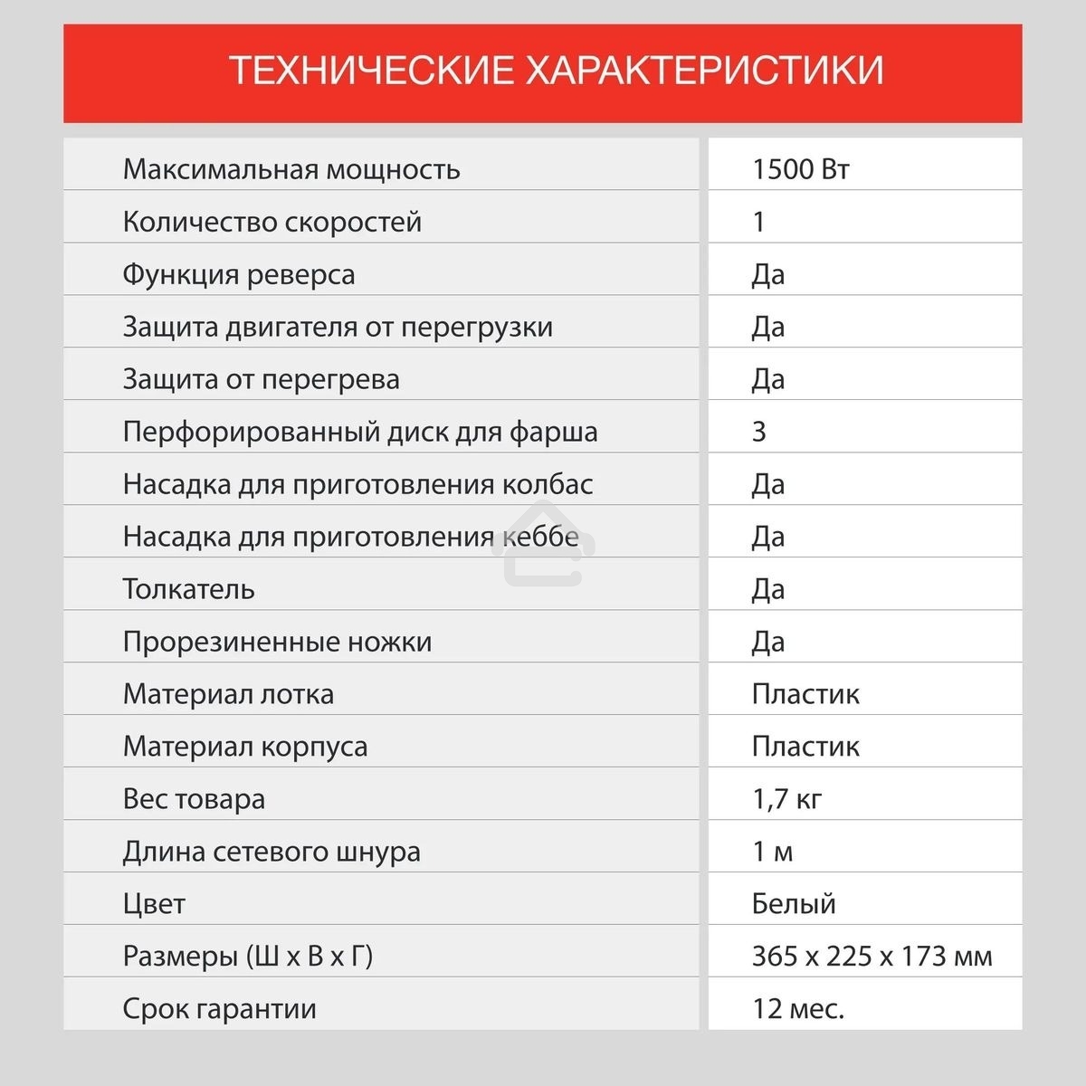 Мясорубка Starwind SMG3120 1500Вт белый