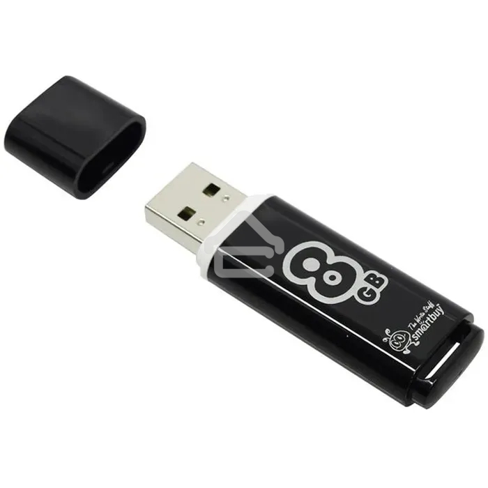 Флешка USB Smartbuy USB 8Gb Glossy series черный SB8GbGS-K