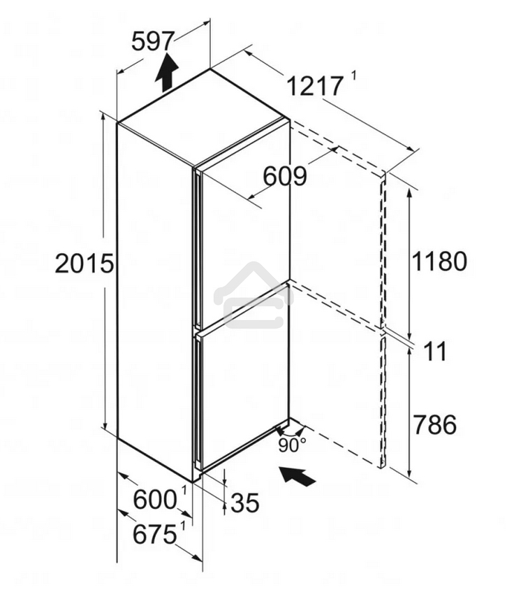 Холодильник Liebherr CNBDC 573I-22 001 черная нержавеющая сталь двухкамерный 266/94л морозилка снизу