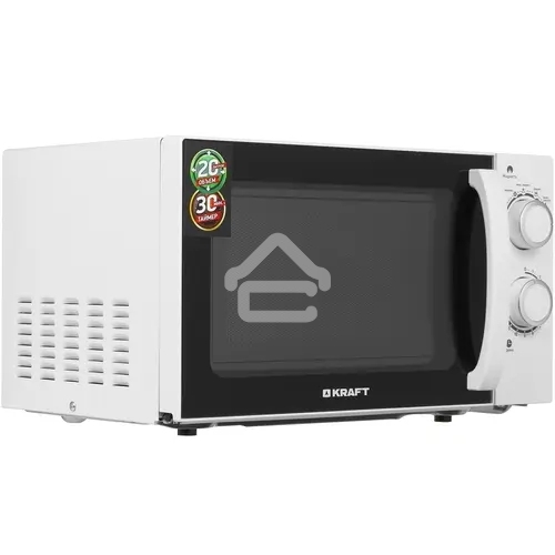 Микроволновая печь Kraft KF-20MW7W-102M белый, 20 л, 700 Вт, переключатели - поворотный механизм