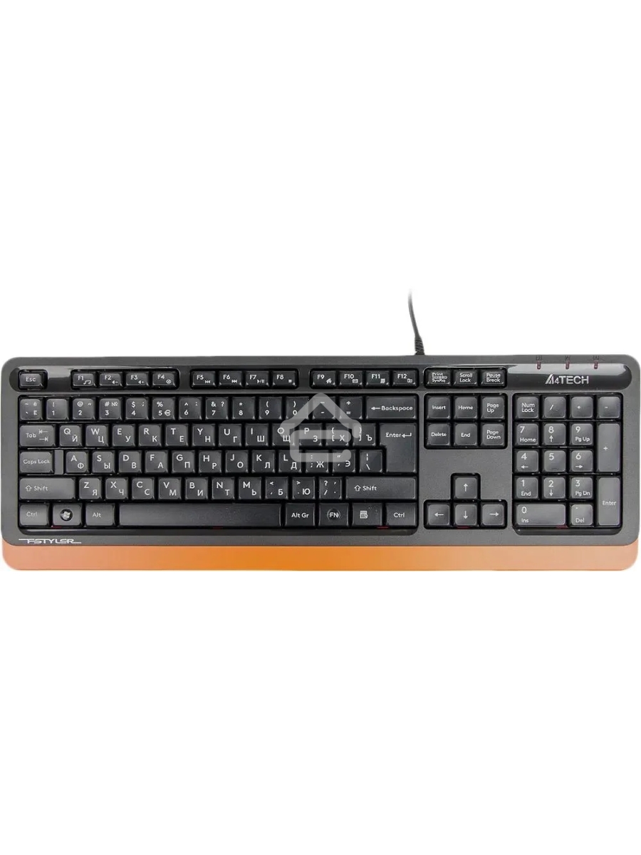Клавиатура A4Tech Fstyler FK10 проводная, USB, черный/оранжевый