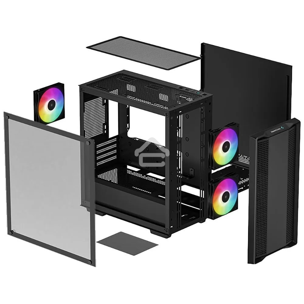 Компьютерный корпус DeepCool CC360 ARGb (R-CC360-BKAPM3-G-1) (mATX, без БП, 2xUSB, с окном)
