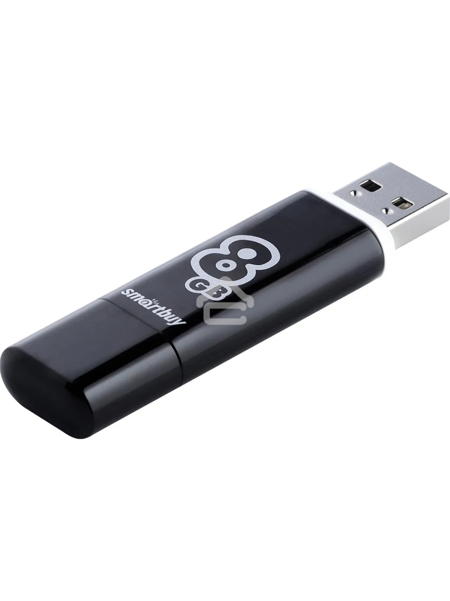 Флеш диск Smartbuy USB Drive 8Gb Glossy series Black SB8GBGS-K