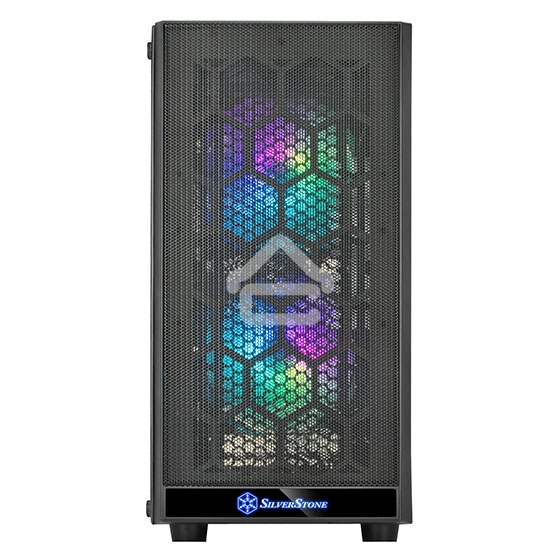 Компьютерный корпус Silverstone SST-PS15B-PRO Precision Mini Tower Micro ATX Computer Case, tempered glass, 2x 120мм ARGb, 1x ARGb Controller, black