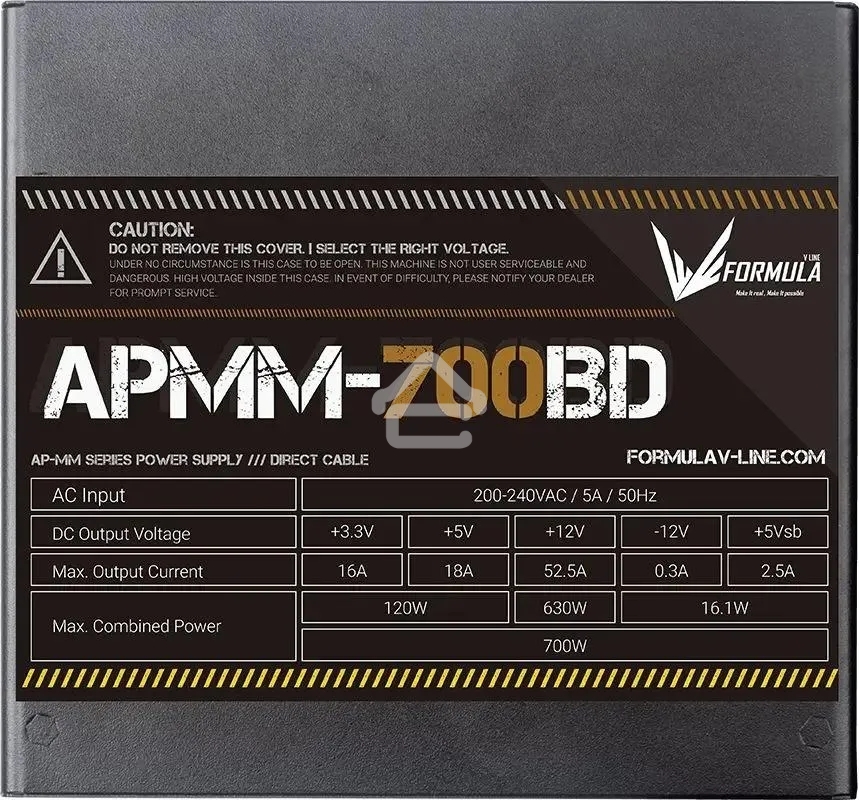 Блок питания Aerocool/Formula APMM-700BD, 700Вт, 80 PLUS Bronze, 120мм, черный