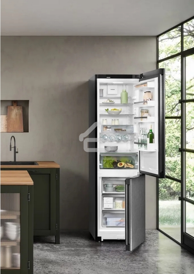 Холодильник Liebherr CNBDC 573I-22 001 черная нержавеющая сталь двухкамерный 266/94л морозилка снизу