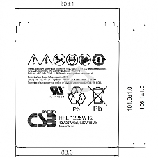 Батарея CSB HRL 1225W (12V 6Ah) F2