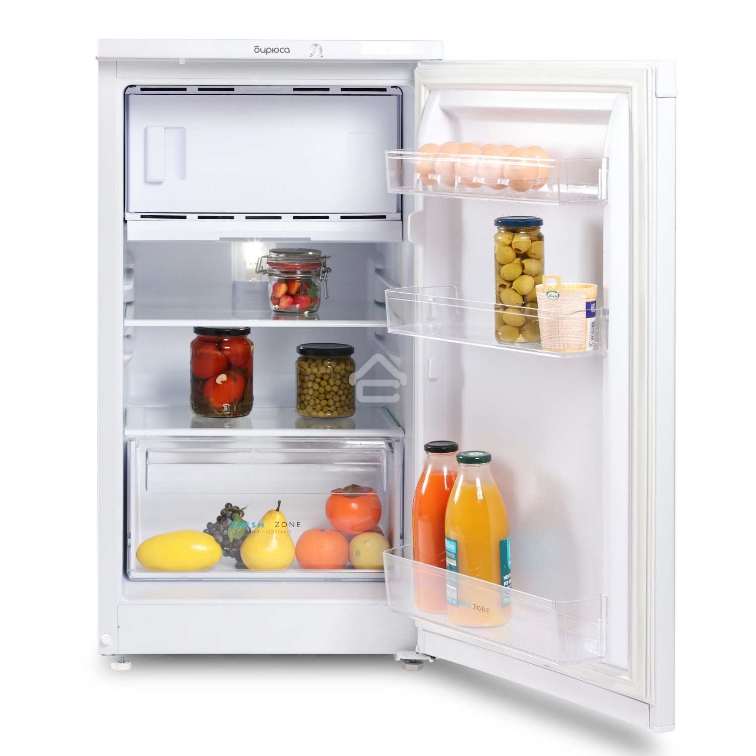Холодильник Бирюса 408 белый однокамерный 88/27л морозилка сверху
