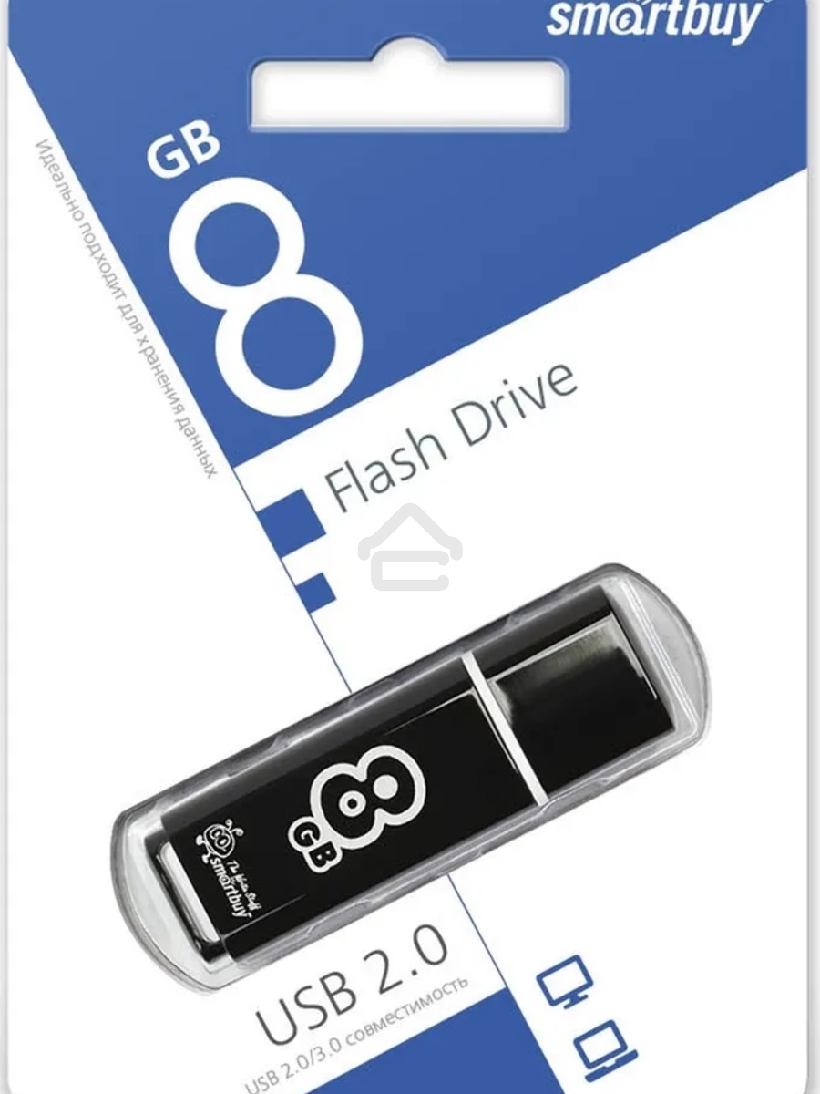 Флеш диск Smartbuy USB Drive 8Gb Glossy series Black SB8GBGS-K