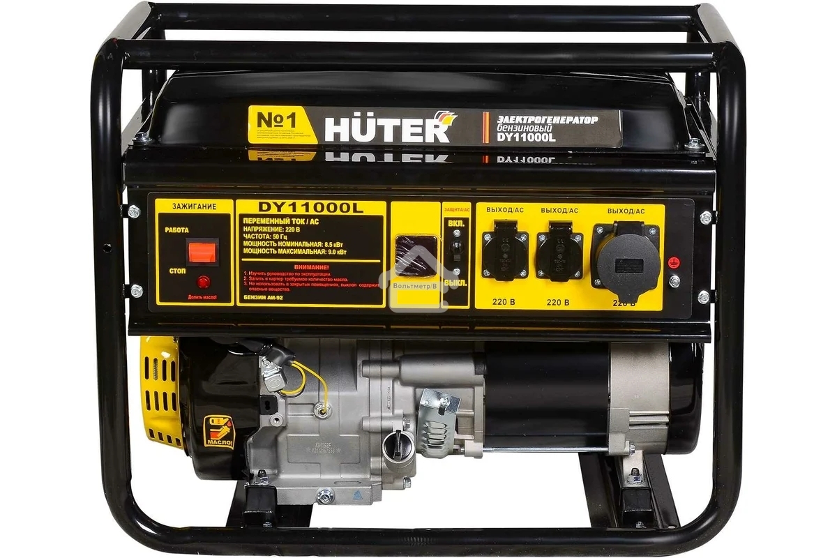 Электрогенератор бензиновый Huter DY11000L, 9 кВт, 91 дБ, 84.7 кг