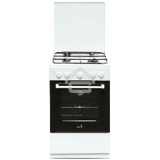 Плита газовая Cezaris ПГ 2150-04 белый, конфорок 4 шт, духовка 43 л, 51 см x 85 см x 55 см