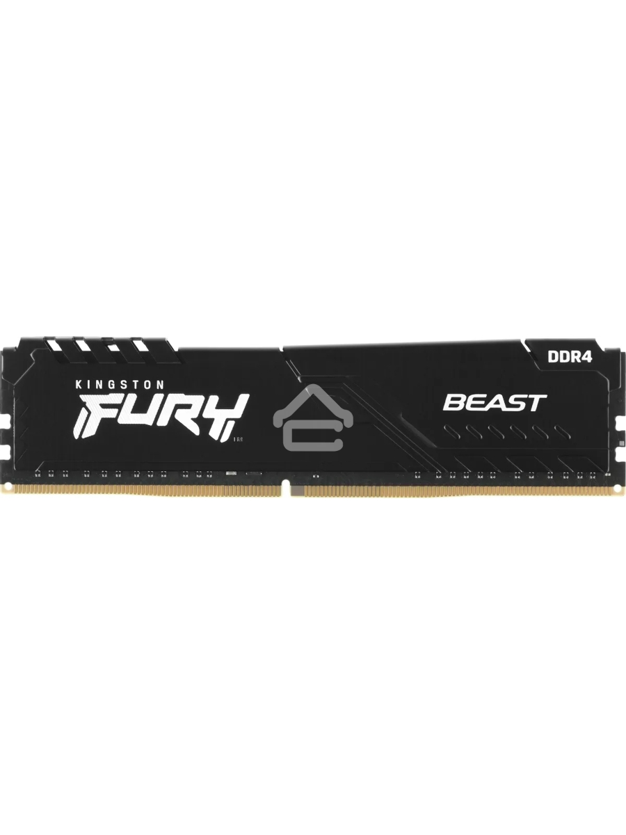 Оперативная память Kingston Fury Beast, DDR4, 64GB (4x16GB), 3600MHz, CL18, DIMM, радиатор, чёрный