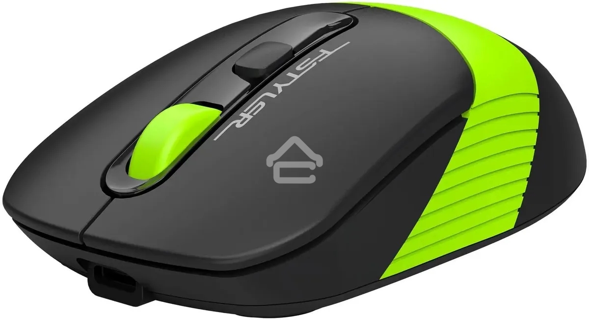 Мышь беспроводная A4Tech Fstyler FG10CS Air черный/зеленый, 2000 dpi, радиоканал, USB, кнопки - 4