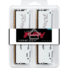 Оперативная память Kingston Fury Beast White RGb, DDR5, 64Gb (2x32Gb), 6000MHz, CL36, DIMM, с радиаторами, RGb, белый