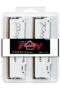 Оперативная память Kingston Fury Beast White RGB, DDR5, 64GB (2x32GB), 6000MHz, CL36, с радиаторами, RGB, белый