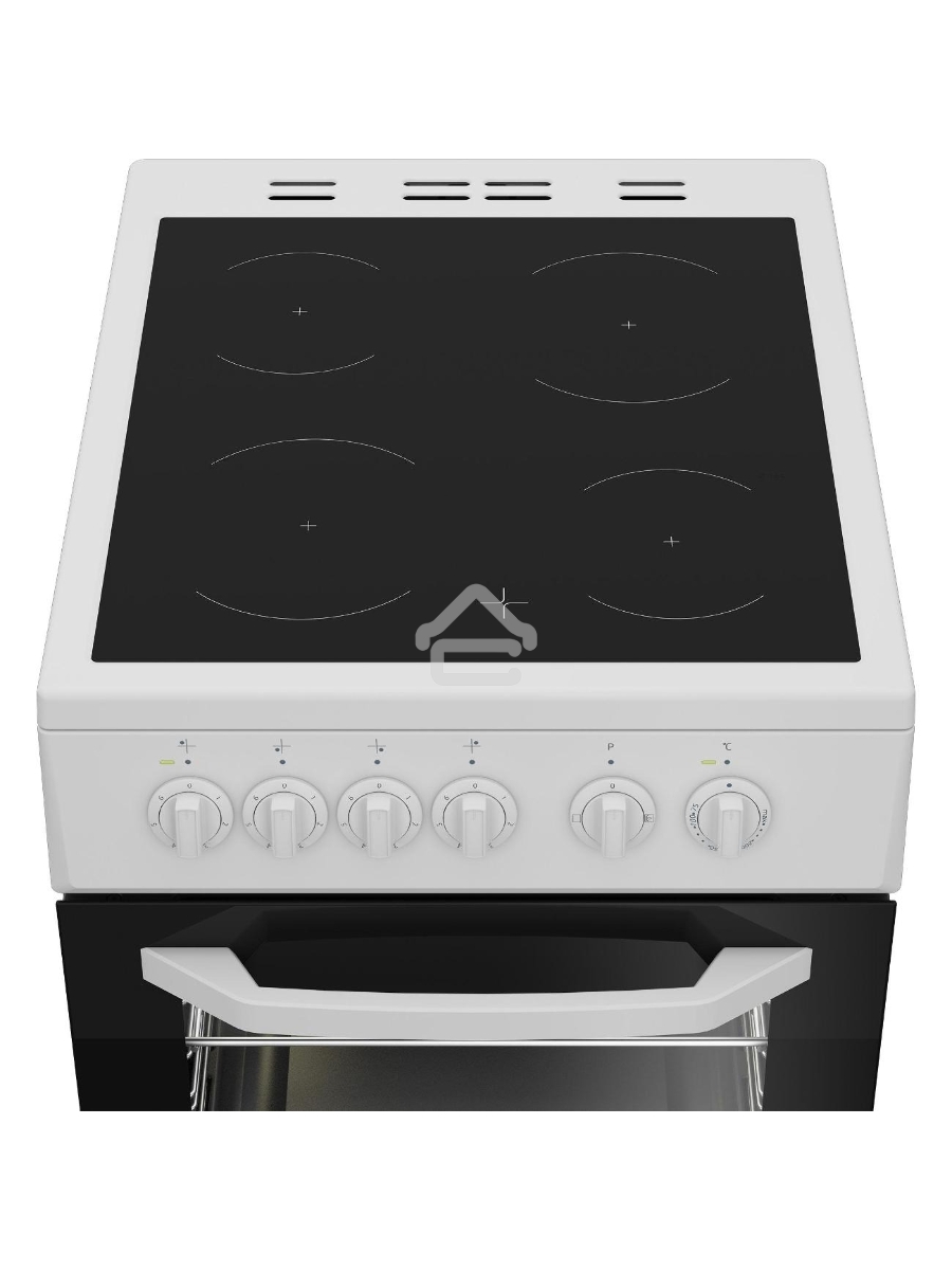 Плита электрическая Beko FFSS57001W белый, конфорок 4 шт, духовка 60 л, 50 см x 85 см x 60 см