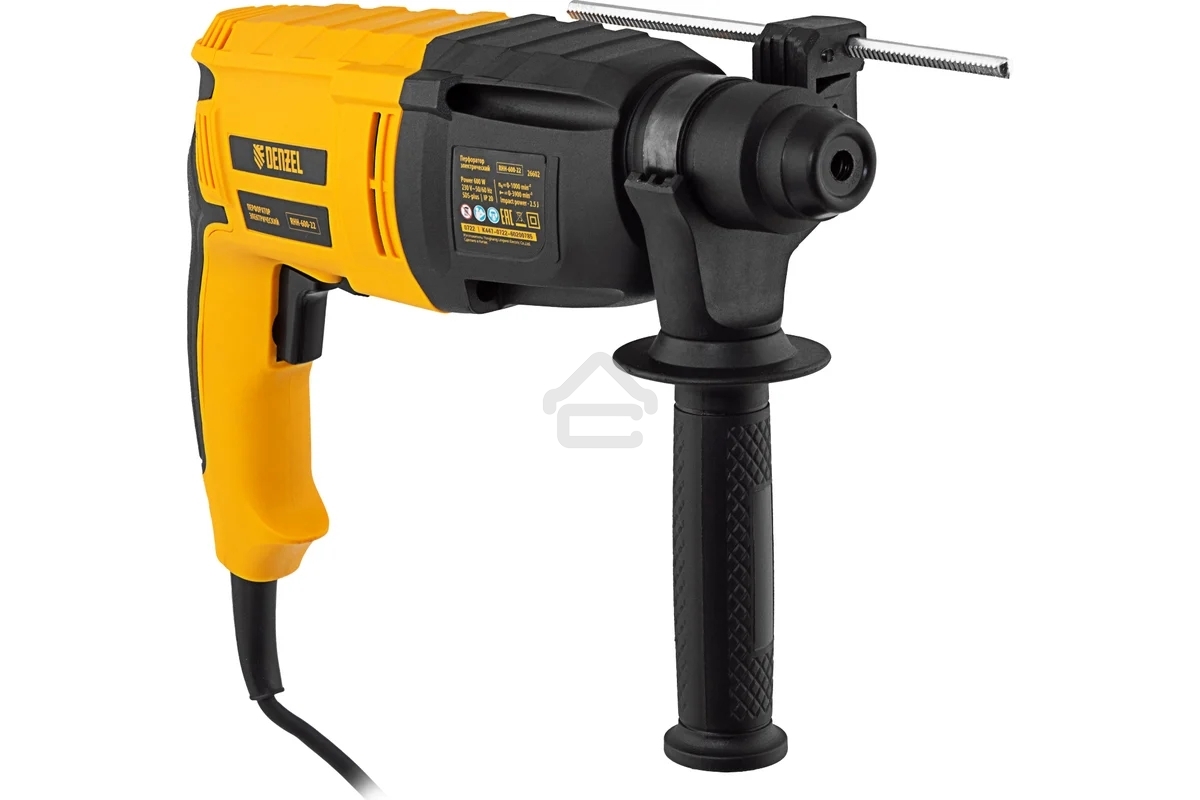 Перфоратор электрический RHH-600-22, SDS-plus, 600 Вт, 2,5 Дж, 2 реж. Denzel
