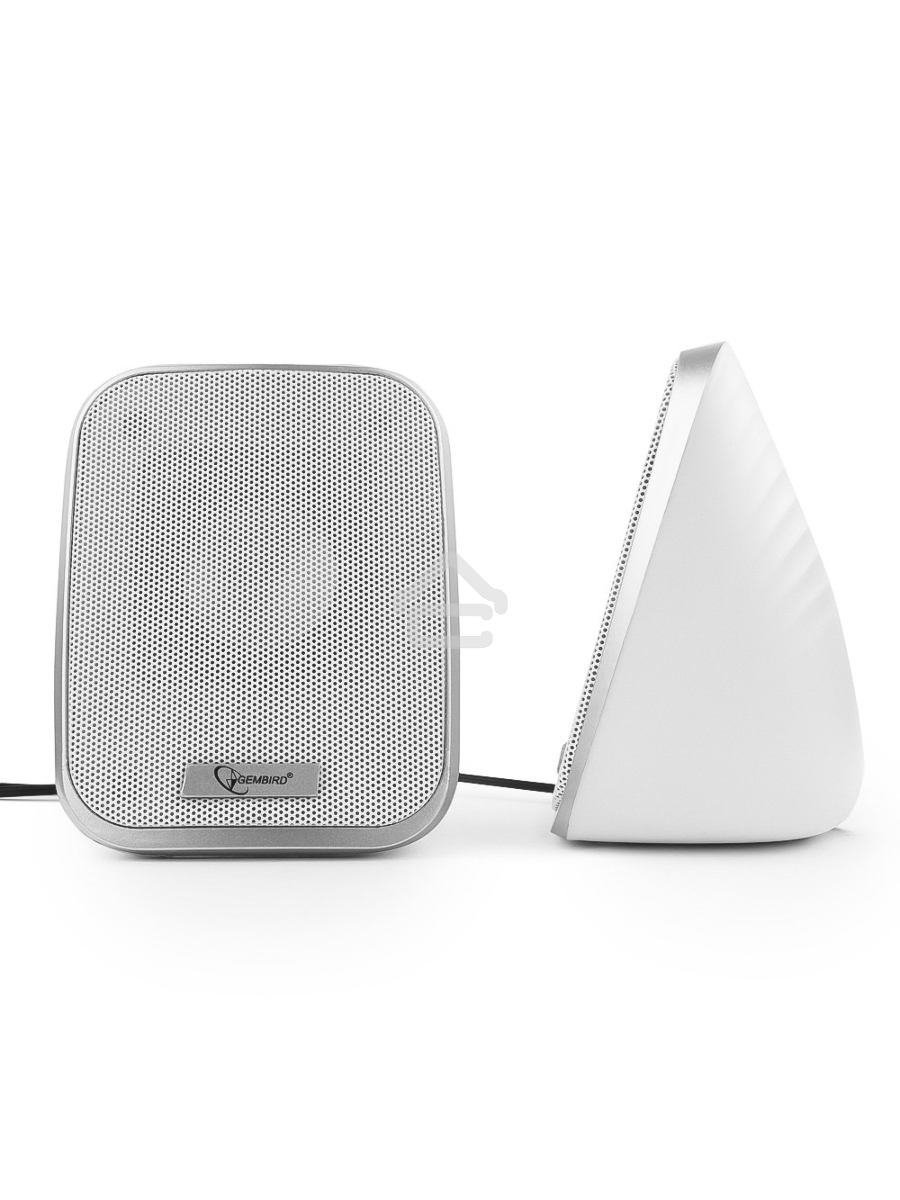 Акустич. система 2.0 Gembird SPK-100-W, белый, 6 Вт, регулятор громкости, USB-питание					