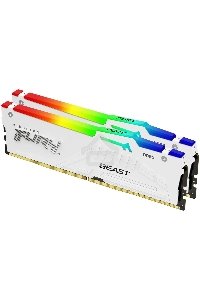 Оперативная память Kingston Fury Beast White RGB, DDR5, 64GB (2x32GB), 6000MHz, CL36, с радиаторами, RGB, белый