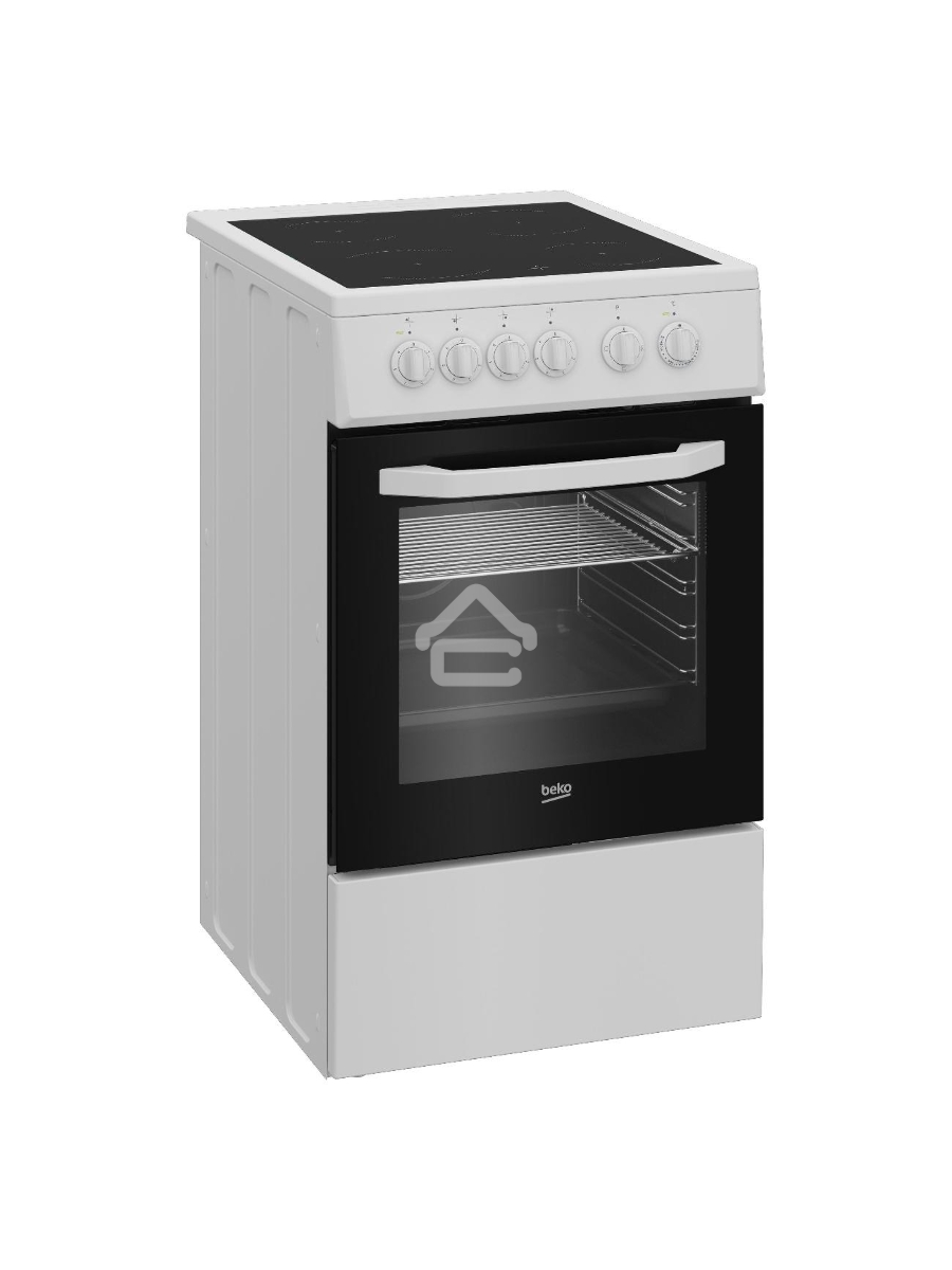 Плита электрическая Beko FFSS57001W белый, конфорок 4 шт, духовка 60 л, 50 см x 85 см x 60 см