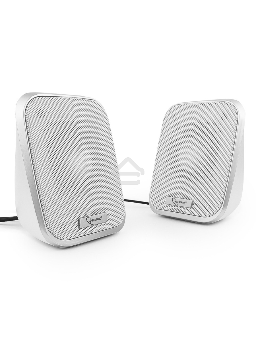 Акустич. система 2.0 Gembird SPK-100-W, белый, 6 Вт, регулятор громкости, USB-питание					