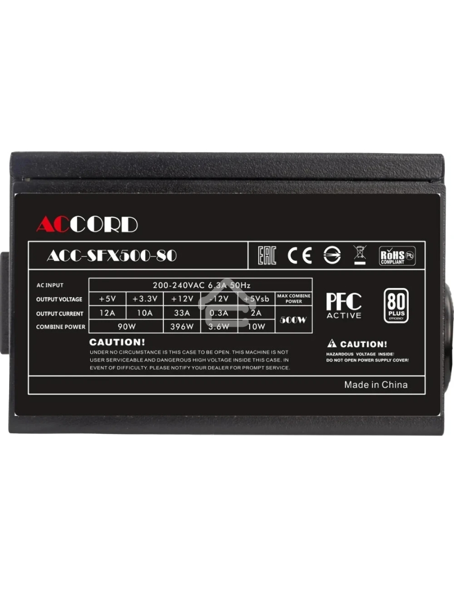 Блок питания Accord  ACC-SFX500-80 SFX, 500Вт, 80мм, черный