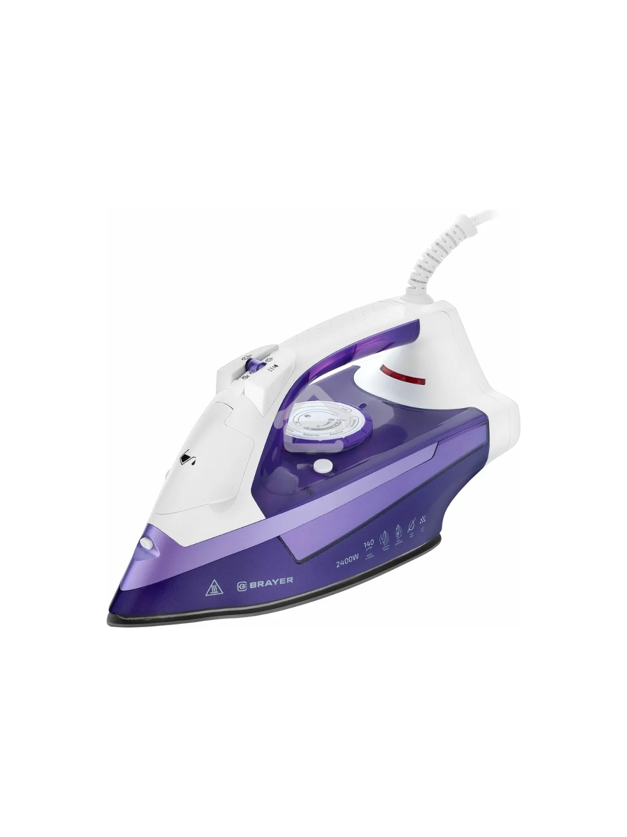 Паровой утюг BRAYER BR4004, 2400 Вт, 280 мл, 140 г/мин, керам.подошва, антикап, разбрызг, самоотчис