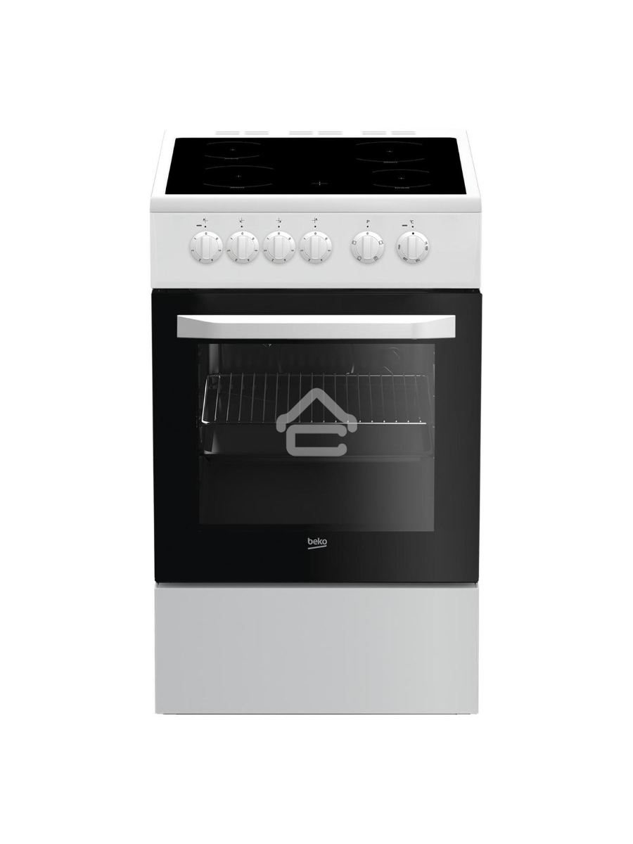 Плита электрическая Beko FFSS57001W белый, конфорок 4 шт, духовка 60 л, 50 см x 85 см x 60 см
