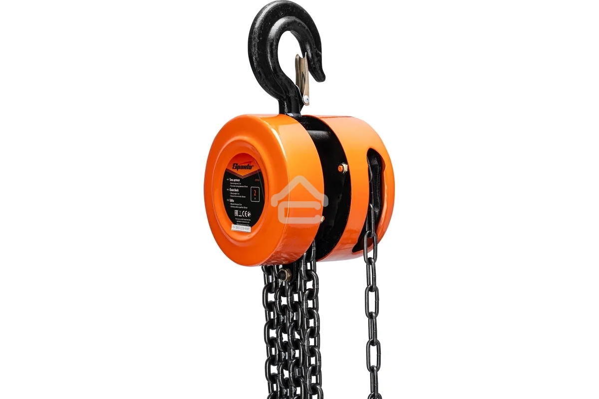 Таль цепная Sparta 2 т, h подъема 2,5 м, расстояние между крюками 380 мм