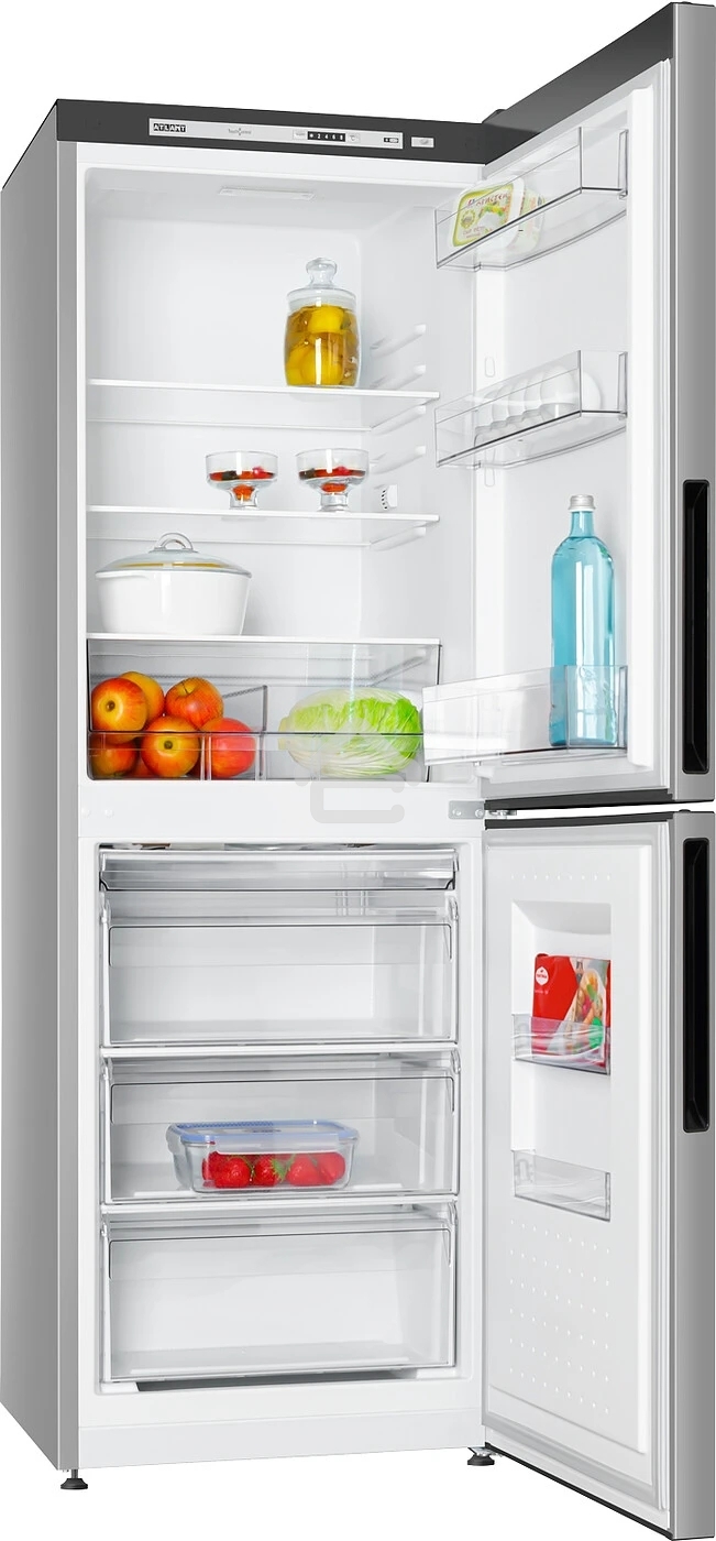 Холодильник Atlant 4612-181 серебристый двухкамерный 182/119л морозилка снизу