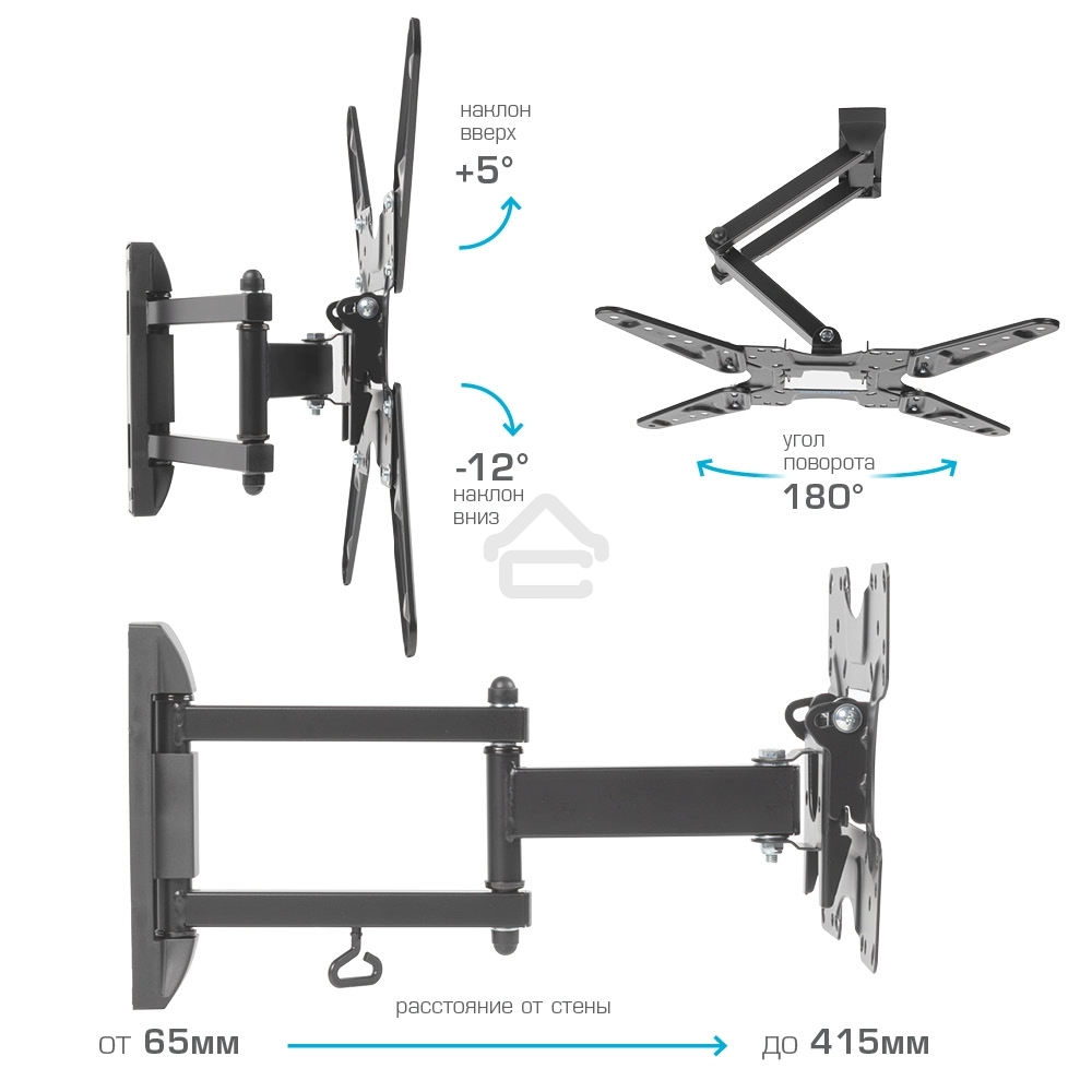 Кронштейн для LED/LCD телевизоров Kromax OPTIMA-414 черный