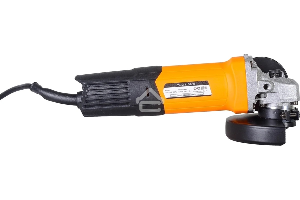 Угловая шлифовальная машина ВИХРЬ УШМ-115/650 Угловая шлифовальная машина 72/12/3 650 Вт, 11000 об/мин, 115 мм, 1.6 кг