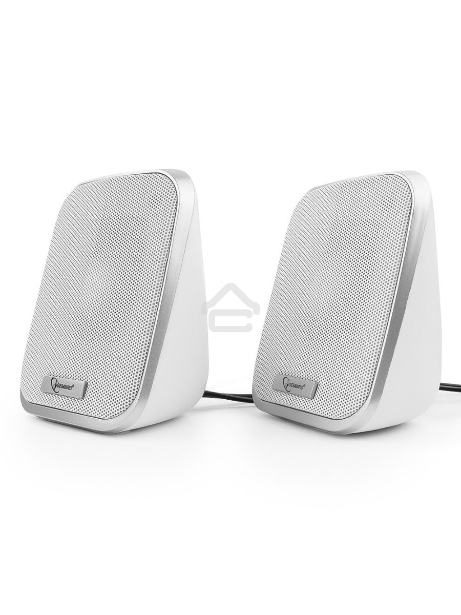 Акустич. система 2.0 Gembird SPK-100-W, белый, 6 Вт, регулятор громкости, USB-питание					