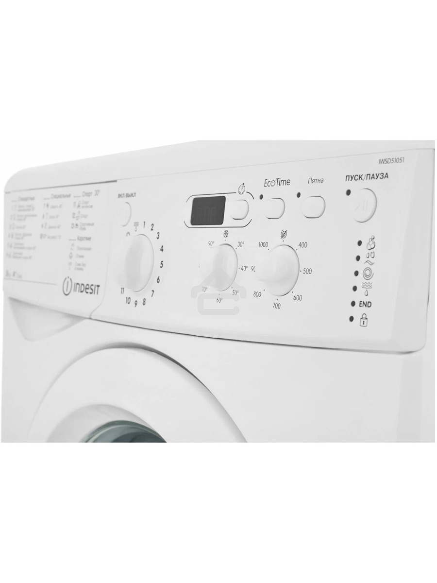 Стиральная машина Indesit IWSD 51051 CIS белый, загрузка фронтальная 5 кг, 1000 об/мин., класс: А