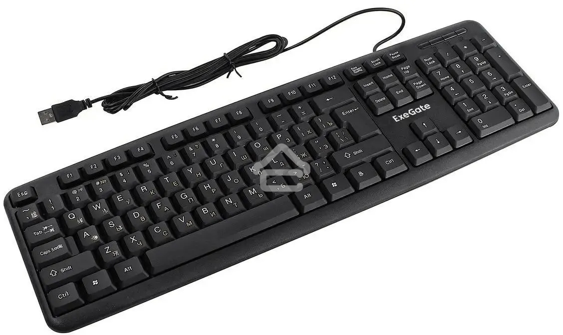 Клавиатура ExeGate Professional Standard LY-331L2 (USB, полноразмерная, влагозащищенная, 104кл., Enter большой, длина кабеля 2,2м, черная, Color Box)