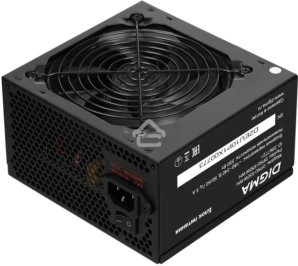 Блок питания Digma DPSU-550W-WH RTL, 550Вт, 120мм, черный