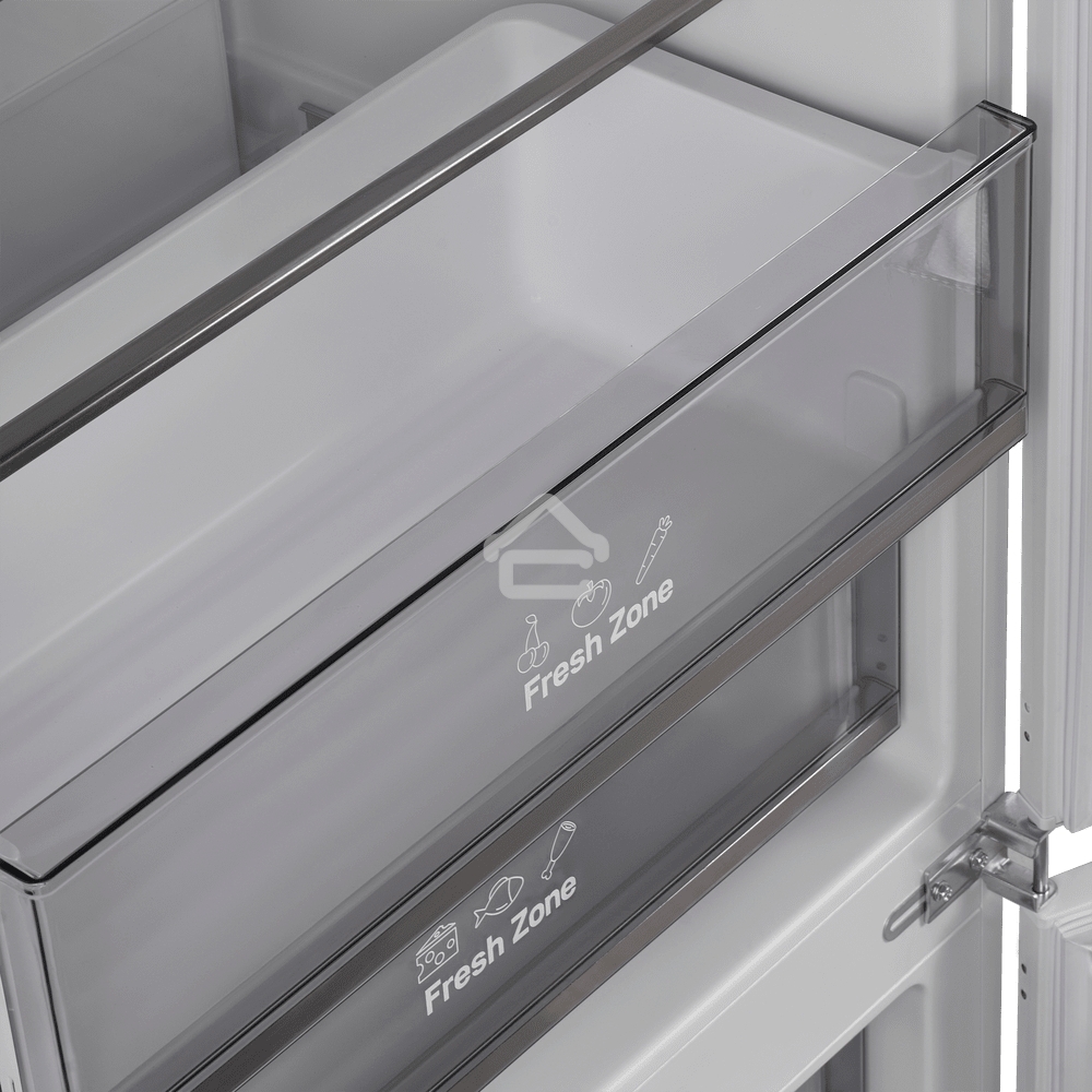 Встраиваемый холодильник Maunfeld MBF193NFW1GR Inverter белый двухкамерный 257/84 л морозилка снизу, No Frost