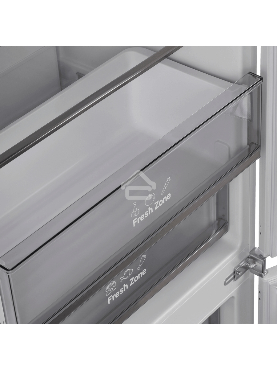 Встраиваемый холодильник Maunfeld MBF193NFW1GR Inverter белый двухкамерный 257/84 л морозилка снизу, No Frost