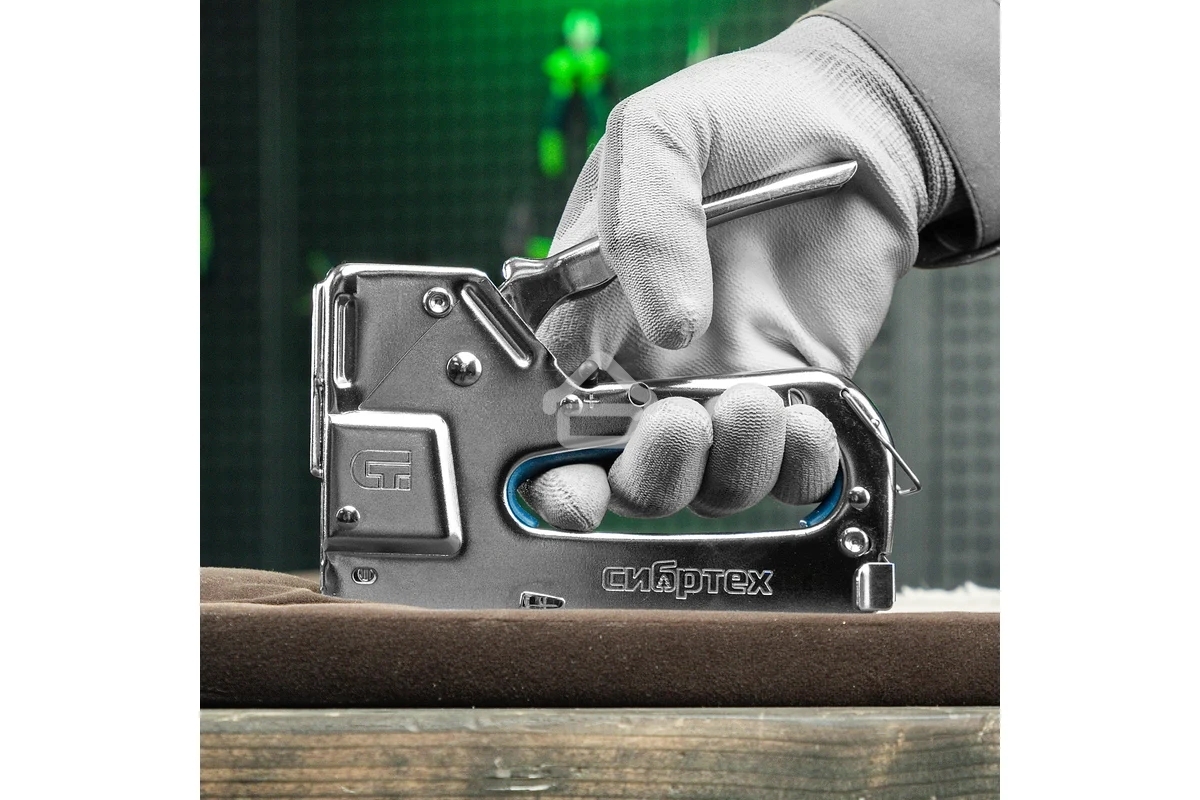 Степлер мебельный СИБРТЕХ, металлический, регулируемый, тип скобы 53, 4-14 мм СИБРТЕХ 40101