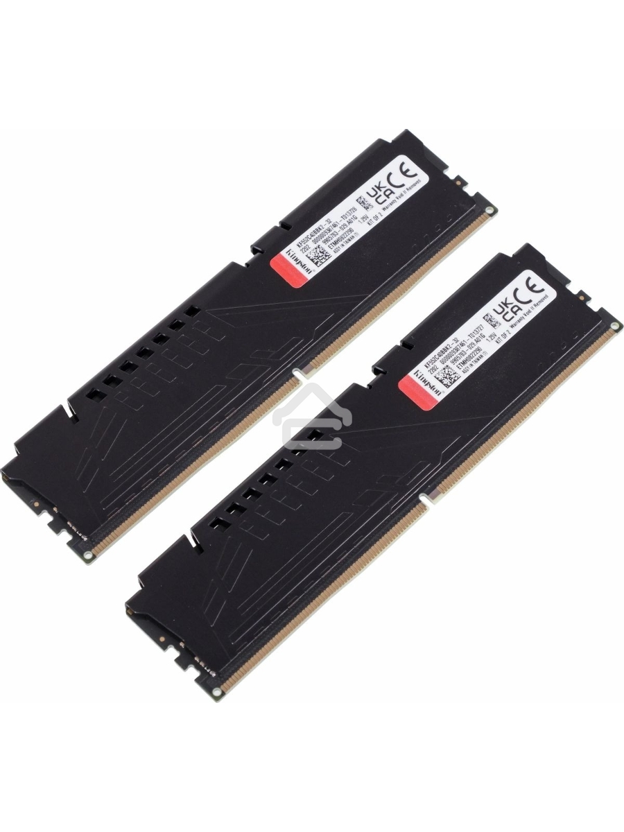Оперативная память Kingston Fury Beast, DDR5, 32GB (2x16GB), 5200MHz, CL40, DIMM, радиатор, чёрный